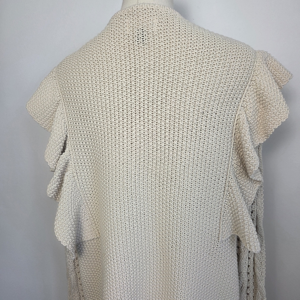 Universal Threads Ruffle Open Front Cotton Blend Cardigan - Picture 6 of 11